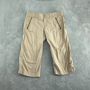 Köppen Womens Size 12 Khaki Capri Pants With Zipper Pockets  4592